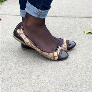 Coach Khaki Noel Flats