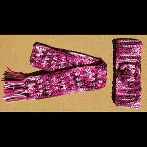 Crocheted Scarf and Headband Set