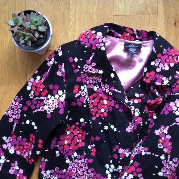 Floral trench coat