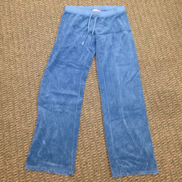 Juicy couture blue velour pants in size medium