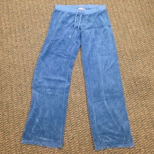 Juicy couture blue velour pants in size medium