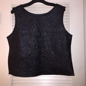 Faux leather sleeveless top