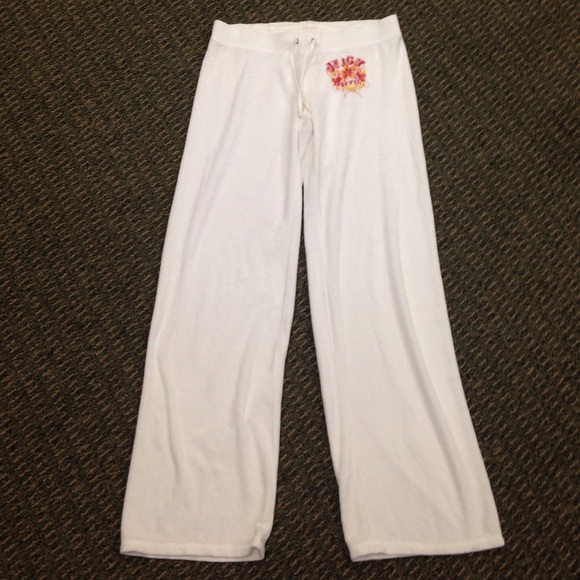 Juicy couture white velour pants size medium