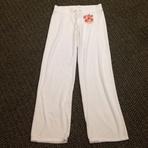 Juicy couture white velour pants size medium