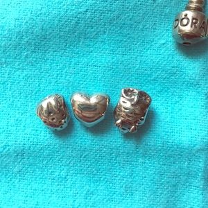 Set of three pandora charms