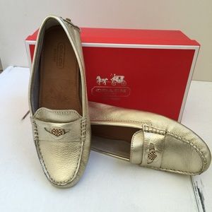Coach Loafers Metallic Gold 5.5 M