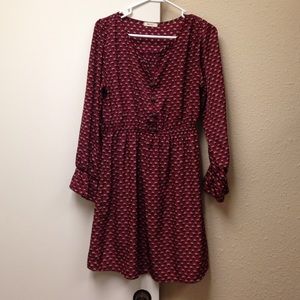 Everly burgundy print dress size medium