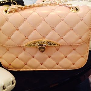 Pink leather purse