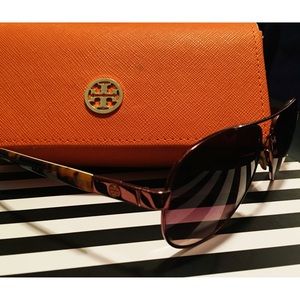 Tory Burch Polarized Tortoise Shell Aviators