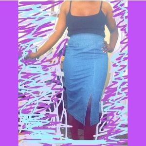 Denim pencil skirt