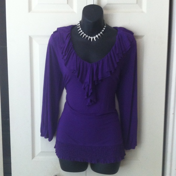 Knit ruffled tunic