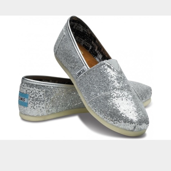 TOMS Shoes - Sparkly silver Toms