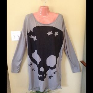 Oversized Skull Top Goth Punk