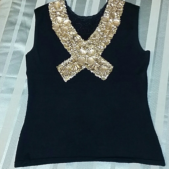 ODLR Stunning Sweater with Detailed Beading