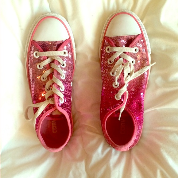 Pink Sequin Converse
