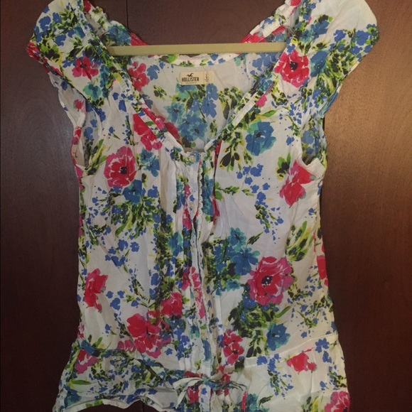 Flower button up blouse - Picture 1 of 3