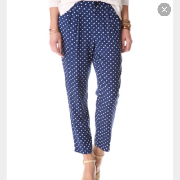 BLACK Madewell Cropped Polka Dot Pants