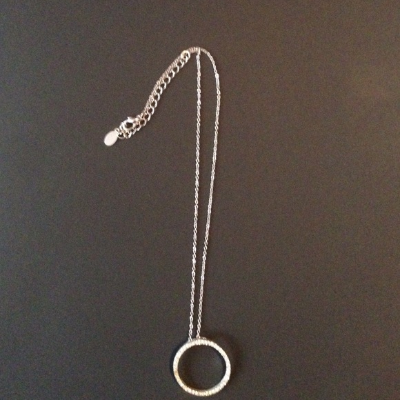 Silver cz circle necklace