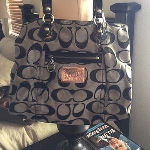 Black and Gray Coach purse