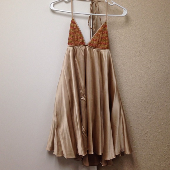 Gold Bebe dress size small
