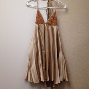 Gold Bebe dress size small