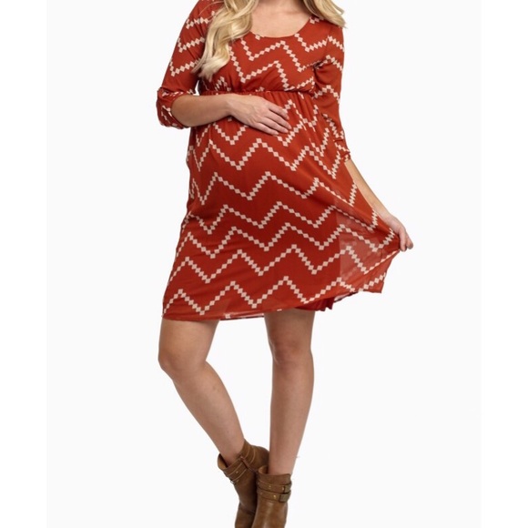Chevron Print Maternity Dress