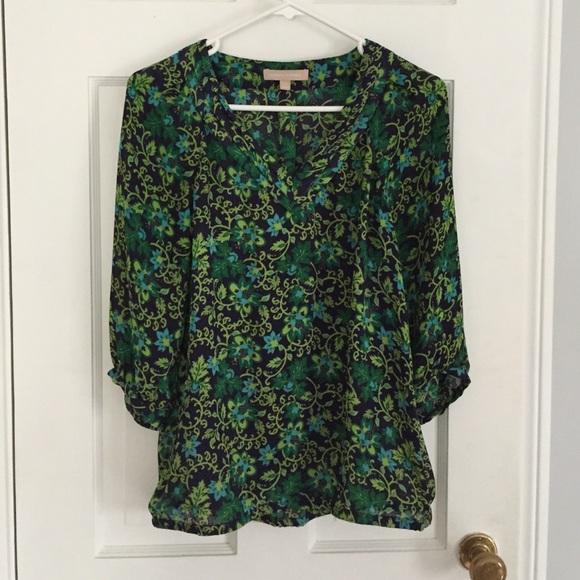 Banana Republic Navy Floral Top