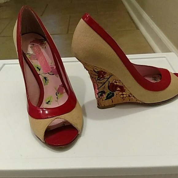 Betsy Johnson Floral, Cork & Canvas Wedges