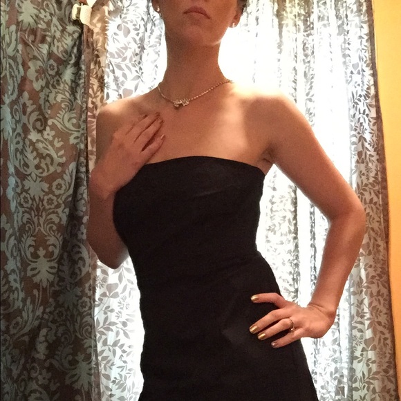 Strapless black dress