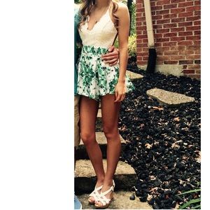 Backless floral romper