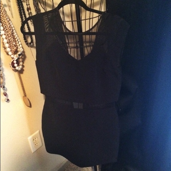 Like new Express Black sheer midi sheath dress - Picture 2 of 3