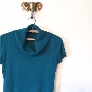 Teal Cowl Neck Sweater