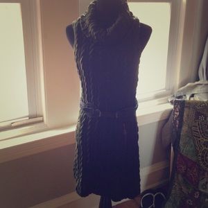 Olive green sleeveless sweater dress