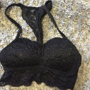 Worn black bralette