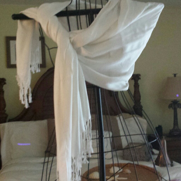 Cream scarve silk linen blend.