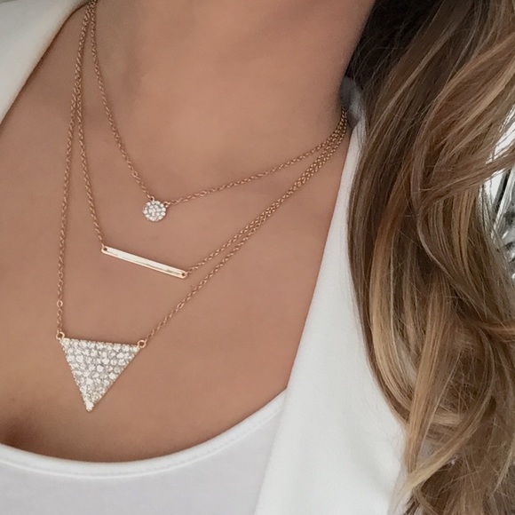 Jewelry - Layered pavé rhinestone arrow necklace