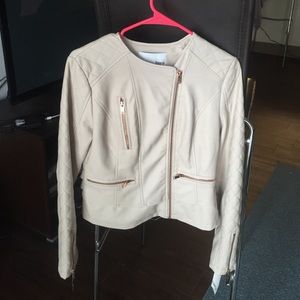 NWT Small - Cream and Rosegold Zipper Jacket