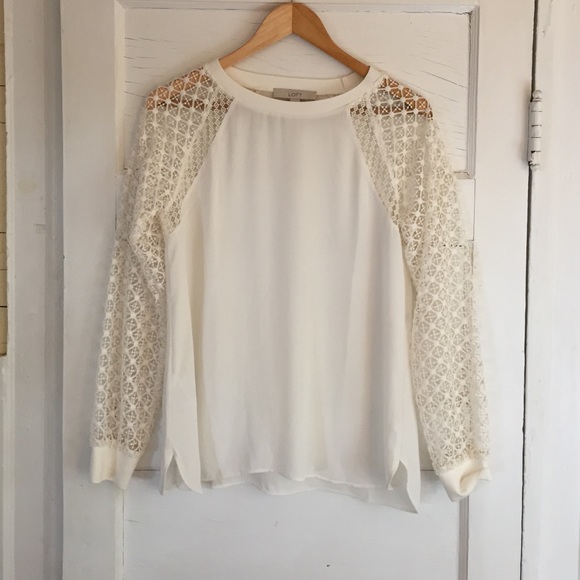 Loft Lace Sleeve Top