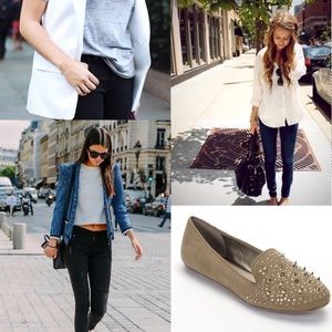 Studded loafers-taupe