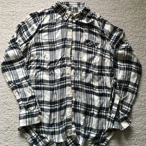 Lucky brand black and cream flannel shirt