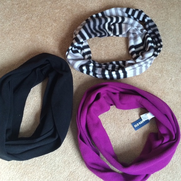 Old Navy Accessories - Bundled: purple, black, black/grey scarves