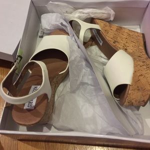 White Steve Madden wedges
