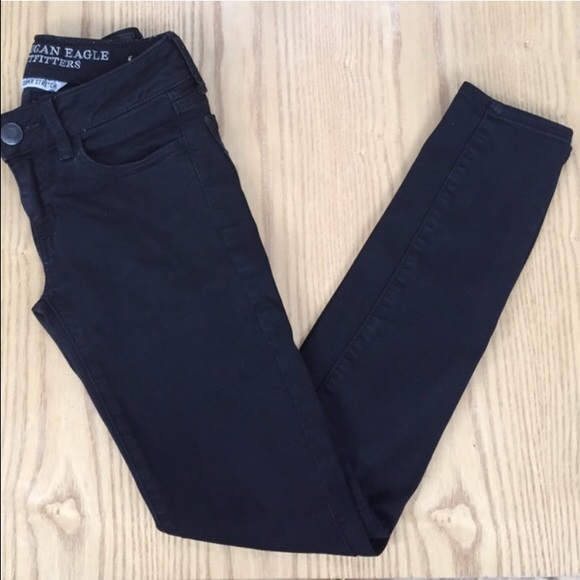 AEO Black super stretch jeggings, 00short.