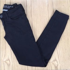 AEO Black super stretch jeggings, 00short.