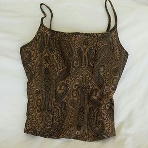 Sexy cami with brown & black paisley print