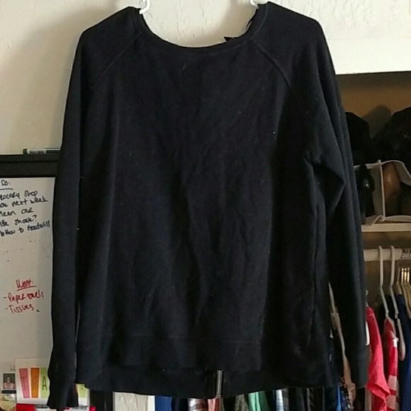 Black sweater with zip up back