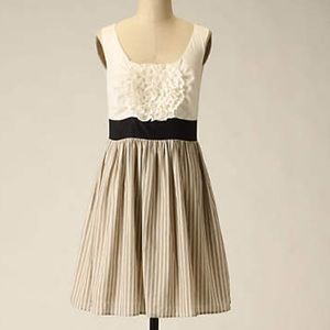 Anthro Boutonniere dress + navy blazer