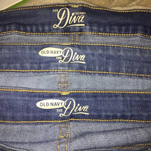 Three pairs of Old Navy Diva skinny jeans, size 16