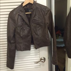 Arden B worn look faux leather jacket