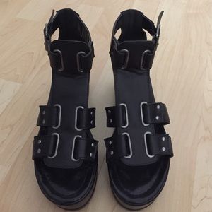 Black platform sandals